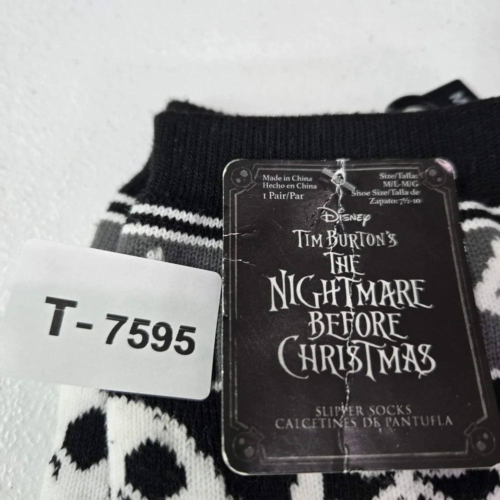 Disney Women Slipper Socks M/L Black Nightmare Before‎ Christmas NWT